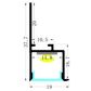 VCB028 Plasterboard Square Aluminium Profile with Diffuser - 3m
