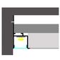 VCB028 Plasterboard Square Aluminium Profile with Diffuser - 3m