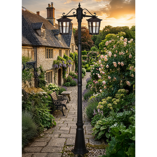 Eden Exterior Twin Head Post Light - 2100mm