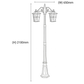 Eden Exterior Twin Head Post Light - 2100mm