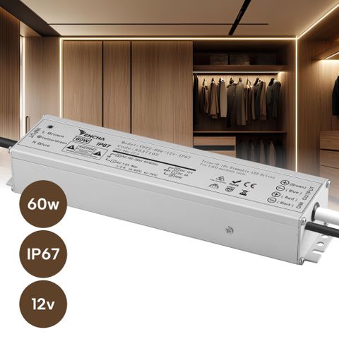 60w 12v Traic + 0-10v IP67 LED Driver