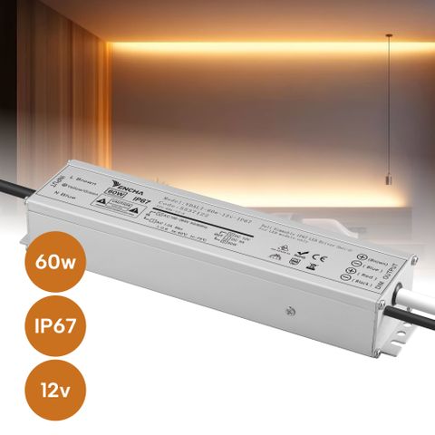 60w 12v Dali Dimmable IP67 LED Driver