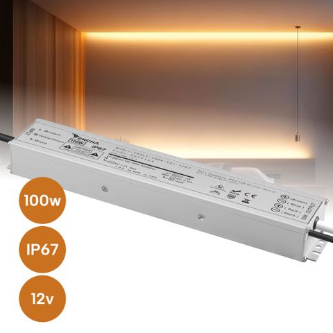 100w 12v Dali Dimmable IP67 LED Driver