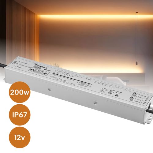 200w 12v Dali Dimmable IP67 LED Driver