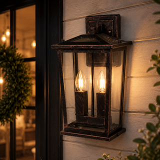 Trinity W2 Exterior Wall Light - Antique Brass - Medium