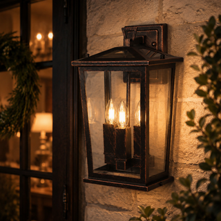 Trinity W3 Exterior Wall Light - Antique Brass - Large