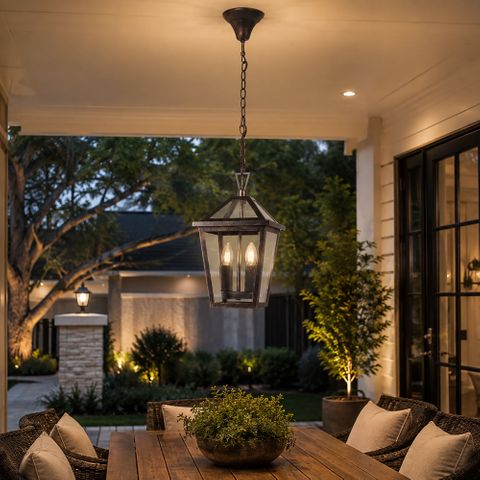Trinity P2 IP44 Pendant Light - Antique Brass - Small