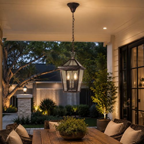 Trinity P2 IP44 Pendant Light - Antique Brass - Small