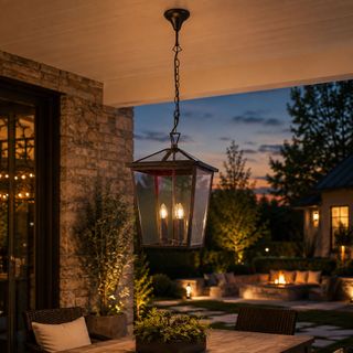 Trinity P3 IP44 Pendant Light - Antique Brass - Large