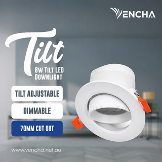 8w Tilt LED Downlight - Dimmable