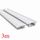 VC2707 Wide Winged Aluminium Profile with Diffuser - 3m - Silver