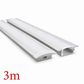 VC2707 Wide Winged Aluminium Profile with Diffuser - 3m - Silver