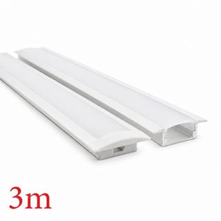 VC2707 Wide Winged Aluminium Profile with Diffuser - 3m - White