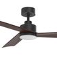 Bronte 52 DC Ceiling Fan - Black-Walnut with Light