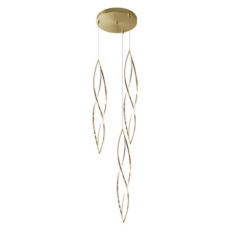 Spear 3L LED Pendant - Gold - 3000K