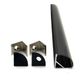 VC1616A Black Corner Aluminium Profile with Black Diffuser - 1m