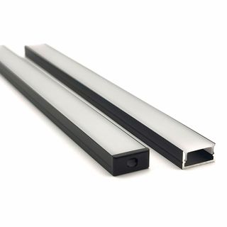 VCF019 Square Aluminium Profile with Diffuser - 1m - Black