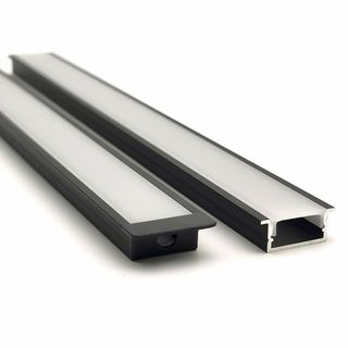 VCF020 Square Winged Aluminium Profile with Diffuser - 1m - Black