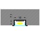 VCF020 Square Winged Aluminium Profile with Diffuser - 1m - Gold