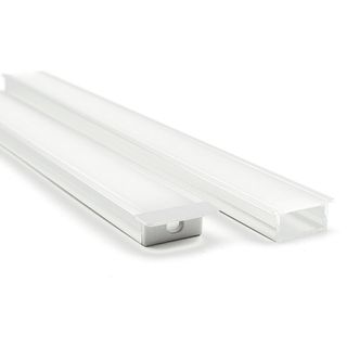 VCF020 Square Winged Aluminium Profile with Diffuser - 1m - White