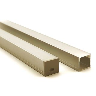 VCF025 Deep Square Aluminium Profile with Diffuser - 1m - Gold