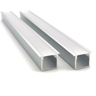 VCF026 Deep Square Winged Aluminium Profile with Diffuser - 1m