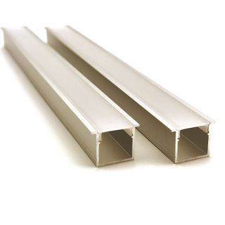 VCF026 Deep Square Winged Aluminium Profile with Diffuser - 1m - Gold