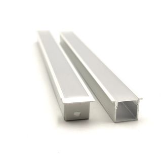VCF026 Deep Square Winged Aluminium Profile with Diffuser - 1m - White