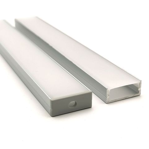 VCE009 Wide Square Aluminium Profile with Diffuser - 1m