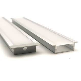 VCE010 Wide Sqaure Winged Aluminium Profile with Diffuser - 1m