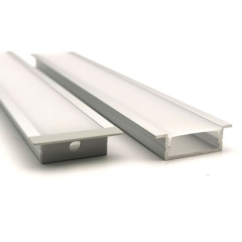 VCE010 Wide Sqaure Winged Aluminium Profile with Diffuser - 1m