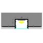 VCB035 Plasterboard Square Aluminium Profile with Diffuser - 1m