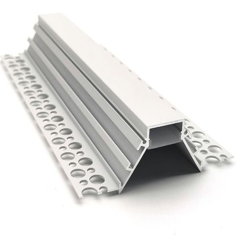 VCB047 Plasterboard Deep Recessed Aluminium Profile with Diffuser - 1m
