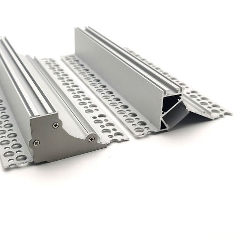 VCB007 Plasterboard Deep Recessed Aluminium Profile with Diffuser - 1m
