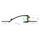 VCB025 Plasterboard Aluminium Profile with Diffuser - 1m