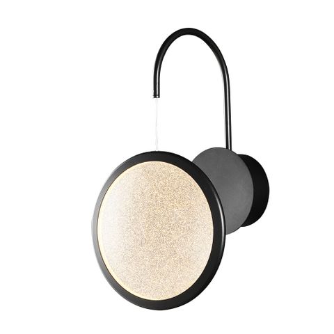 Arago Round Glass - Wall Light - Black