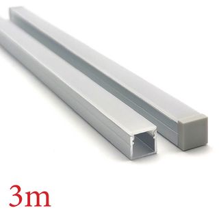 VC1010E Square Aluminium Profile with Diffuser - 3m