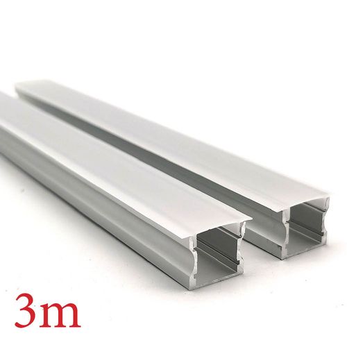 VC1715A Square Aluminium Profile with Winged Diffuser - 3m