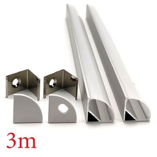 VC1616A Corner Winged Aluminium Profile with Diffuser - 3m