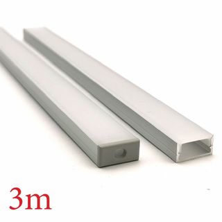 VCF019  Square Aluminium Profile with Diffuser - 3m