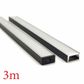 VCF019  Square Aluminium Profile with Diffuser - 3m - Black