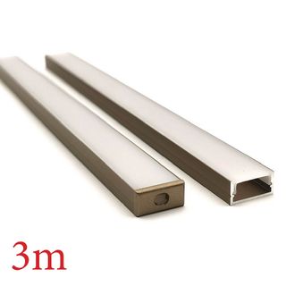 VCF019  Square Aluminium Profile with Diffuser - 3m - Gold
