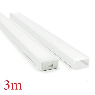 VCF019  Square Aluminium Profile with Diffuser - 3m - White