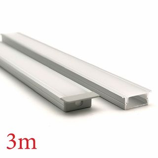 VCF020 Square Winged Aluminium Profile with Diffuser - 3m