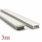 VCF020 Square Winged Aluminium Profile with Diffuser - 3m