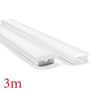 VCF020 Square Winged Aluminium Profile with Diffuser - 3m - White