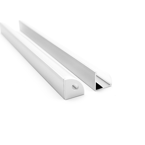 VC1616A White Corner Aluminium Profile with Diffuser - 1m