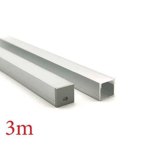 VCF025 Deep Square Aluminium Profile with Diffuser - 3m