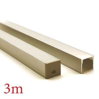 VCF025 Deep Square Aluminium Profile with Diffuser - 3m - Gold