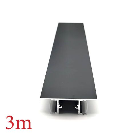 VC4917 Side Mount Aluminium Profile with Diffuser - 3m - Black